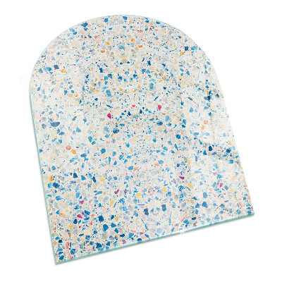 Glass fire hearth semi-oval Abstract texture pattern