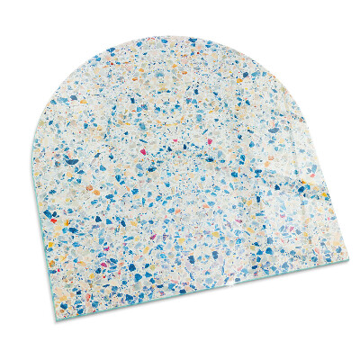 Glass fire hearth semi-oval Abstract texture pattern