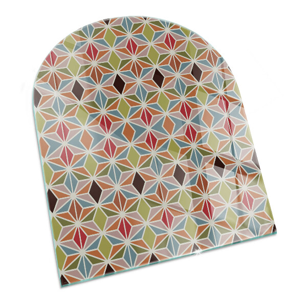 Glass hearth semi-oval Polygonal patterns in a grid