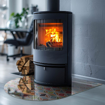 Glass hearth semi-oval Polygonal patterns in a grid