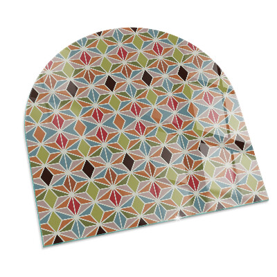 Glass hearth semi-oval Polygonal patterns in a grid