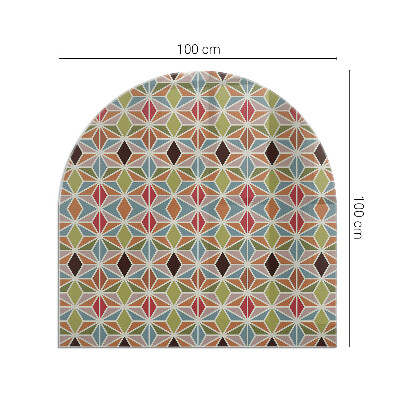 Glass hearth semi-oval Polygonal patterns in a grid