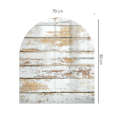 Glass hearth semi-oval Damaged wooden board