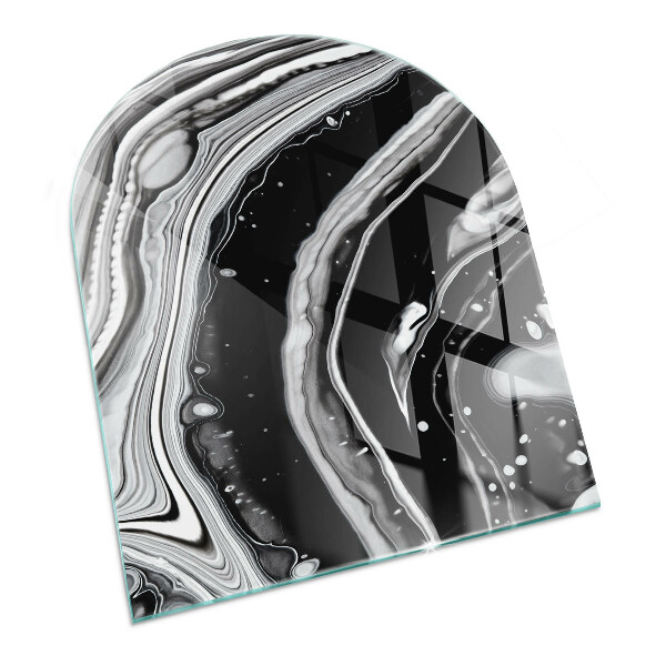 Glass fire hearth semi-oval Abstract waves and lines