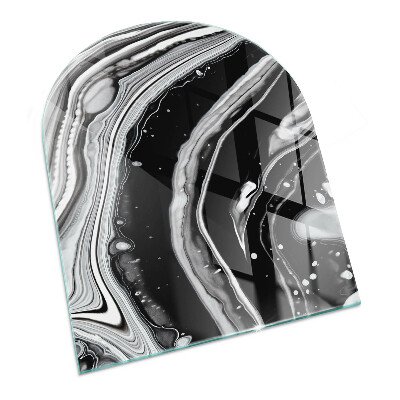 Glass fire hearth semi-oval Abstract waves and lines
