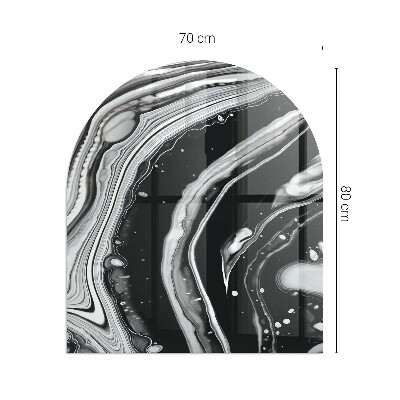 Glass fire hearth semi-oval Abstract waves and lines