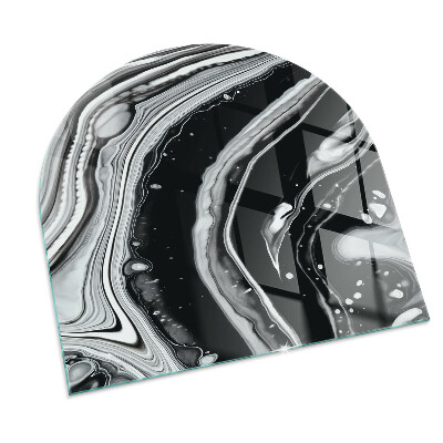 Glass fire hearth semi-oval Abstract waves and lines