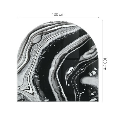 Glass fire hearth semi-oval Abstract waves and lines
