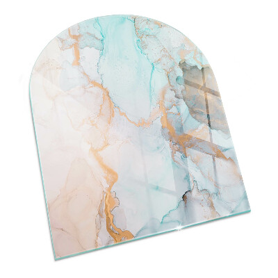 Glass hearth semi-oval Abstract fluid pattern