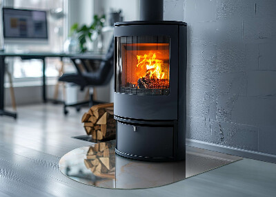 Glass hearth semi-oval Abstract fluid pattern