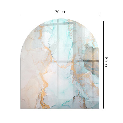 Glass hearth semi-oval Abstract fluid pattern