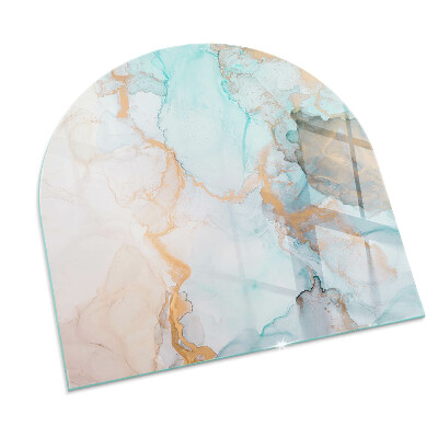 Glass hearth semi-oval Abstract fluid pattern