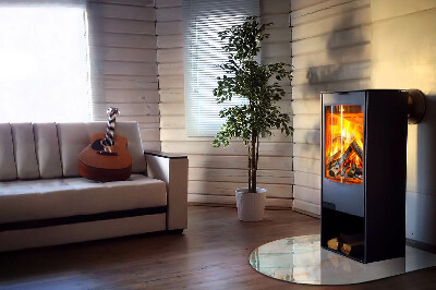 Glass hearth semi-oval Abstract fluid pattern