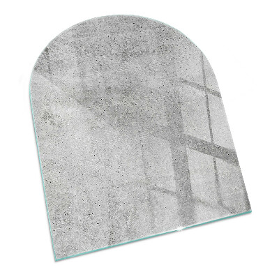 Glass fire hearth semi-oval Raw concrete texture
