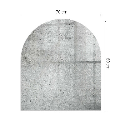 Glass fire hearth semi-oval Raw concrete texture