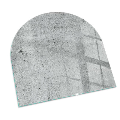 Glass fire hearth semi-oval Raw concrete texture