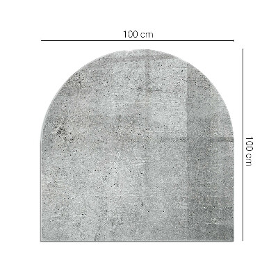 Glass fire hearth semi-oval Raw concrete texture