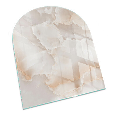 Glass hearth semi-oval Natural stone pattern