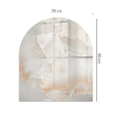 Glass hearth semi-oval Natural stone pattern