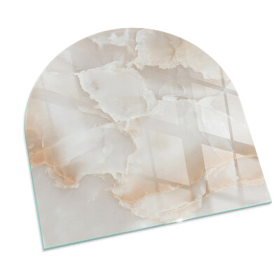 Glass hearth semi-oval Natural stone pattern