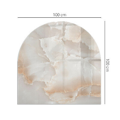 Glass hearth semi-oval Natural stone pattern