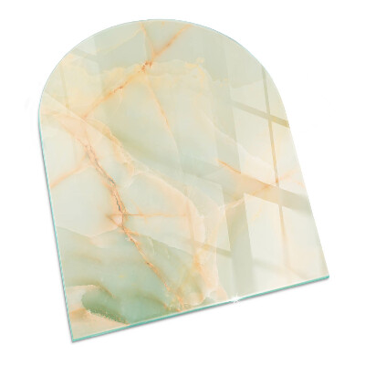 Glass fire hearth semi-oval Abstract Marble Pattern