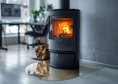 Glass fire hearth semi-oval Abstract Marble Pattern