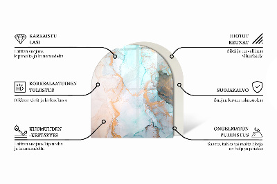 Glass fire hearth semi-oval Abstract Marble Pattern