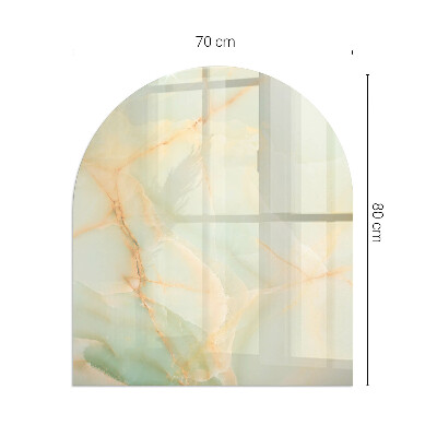 Glass fire hearth semi-oval Abstract Marble Pattern