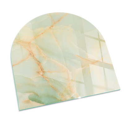 Glass fire hearth semi-oval Abstract Marble Pattern