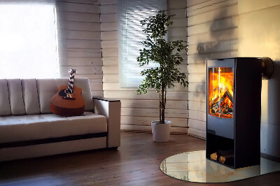 Glass fire hearth semi-oval Abstract Marble Pattern