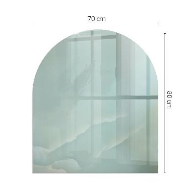 Glass fire hearth semi-oval Delicate marble pattern