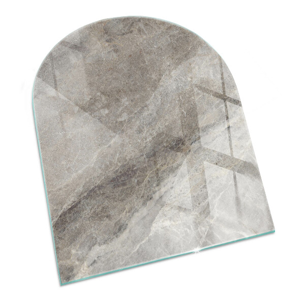 Glass hearth semi-oval Natural stone pattern