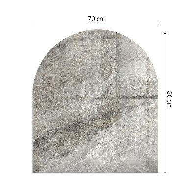 Glass hearth semi-oval Natural stone pattern