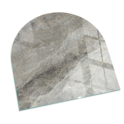 Glass hearth semi-oval Natural stone pattern