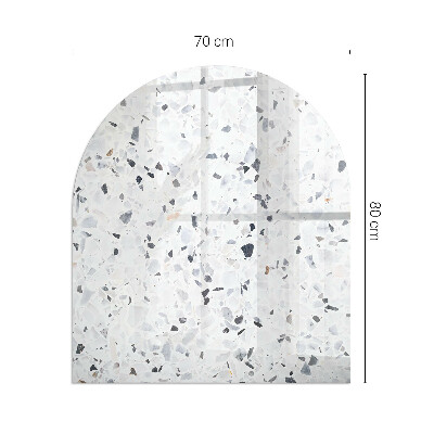Glass fire hearth semi-oval Stone pattern with particles