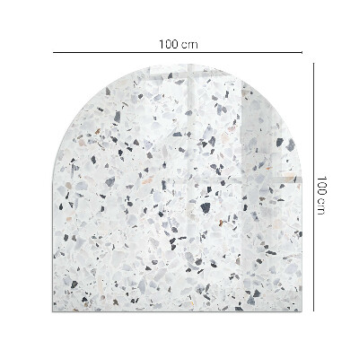 Glass fire hearth semi-oval Stone pattern with particles