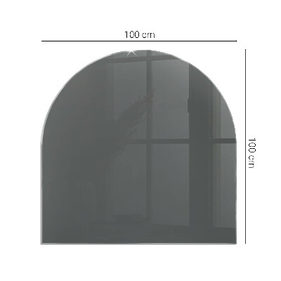 Glass hearth semi-oval Color Gray-brown