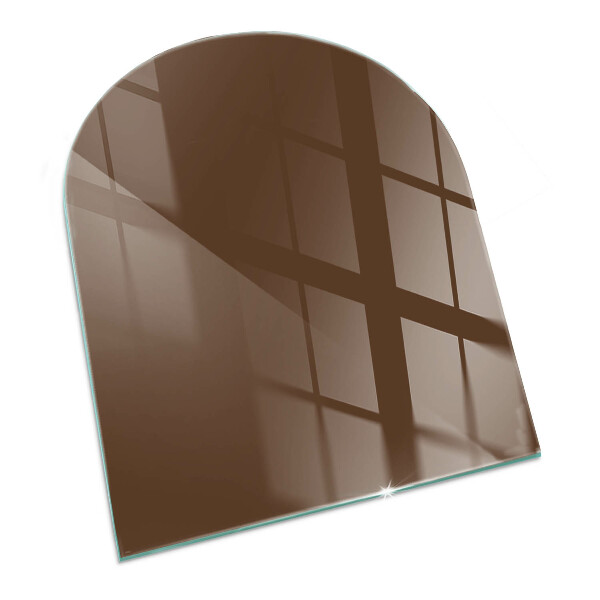 Glass fire hearth semi-oval Color Brown