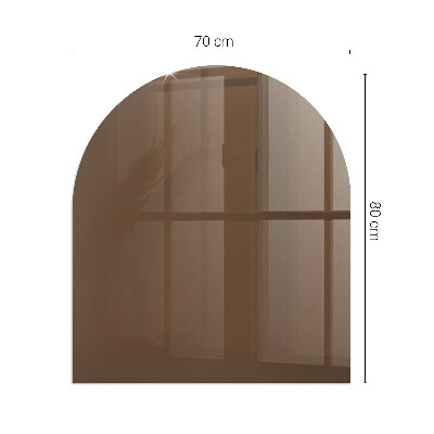 Glass fire hearth semi-oval Color Brown