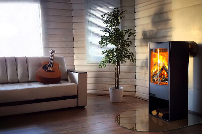 Glass fire hearth semi-oval Color Brown