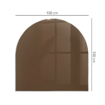 Glass fire hearth semi-oval Color Brown