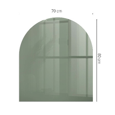 Glass fire hearth semi-oval Olive Color