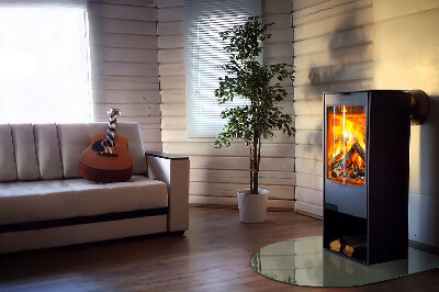 Glass fire hearth semi-oval Olive Color