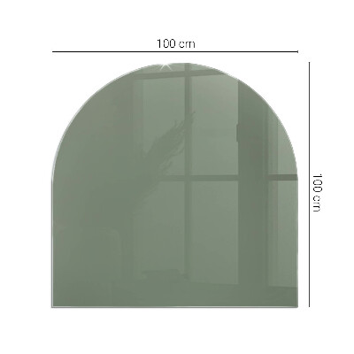 Glass fire hearth semi-oval Olive Color