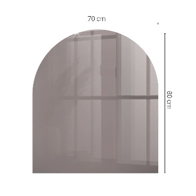 Glass hearth semi-oval Color Beige