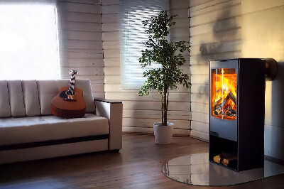 Glass hearth semi-oval Color Beige