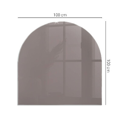 Glass hearth semi-oval Color Beige