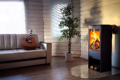 Glass fire hearth semi-oval Color Brown