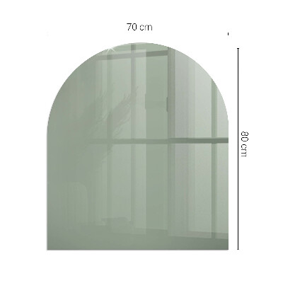 Glass hearth semi-oval Color gray-green